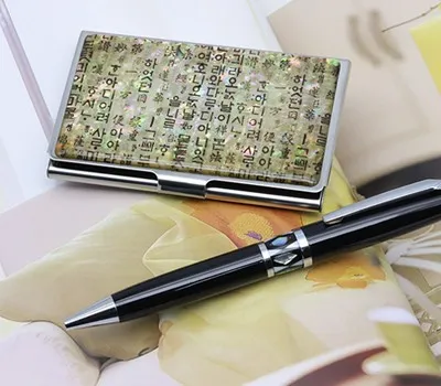 무주판촉물 제작 시 꼭 고려해야 할 3가지 포인트 5 나전칠기 볼펜 2종세트 명함케이스+볼펜