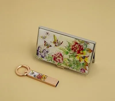 대전판촉물 제작은 여기서 했어요. 추천합니다. 3 나빌레라 LED 자개스틱USB명함세트-전통문양