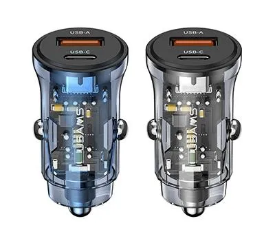 자동차용품 판촉물 기업 임직원용 제작 2 유삼스 30W 2포트 미니 차량용 고속 충전기