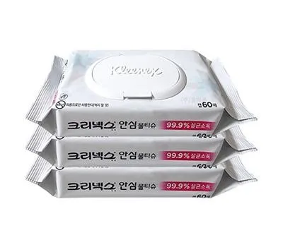 물티슈 판촉물 무료 견적 받는 법 2 크리넥스 안심 물티슈 캡형 60매
