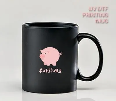 광명판촉물 지역 밀착형 서비스 제공 업체 3 드망즈 UV DTF필름인쇄머그 무광 올블랙 340ml 12온스