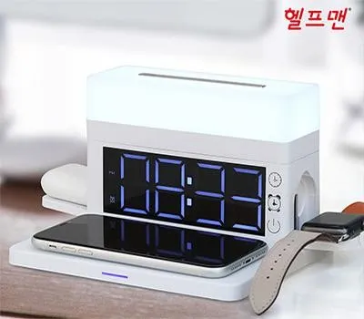시계 판촉물 무독성 안전한 제품 선택 4 헬프맨 무드조명 시계고속무선충전기 15W