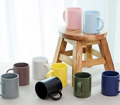 홍천판촉물 제작 시 알아두면 유용한 체크리스 입니다. 2 직선 무광올칼라 머그컵 9색 390ml